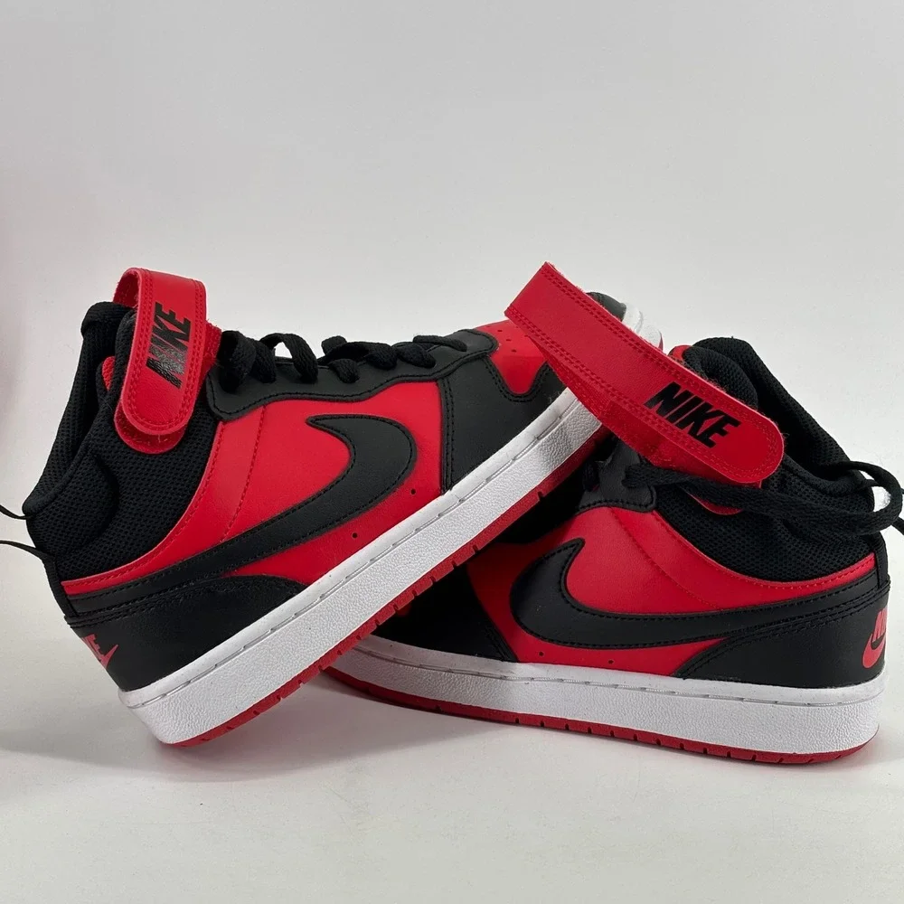 Nike Court Borough Mid 2 Youth 4Y Red Black CD7782-602 High Top Sneakers